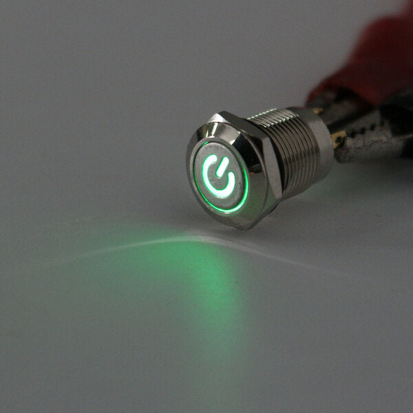 excellway  12v 4-pins led metalen drukknopschakelaar momentary power switch waterdicht
