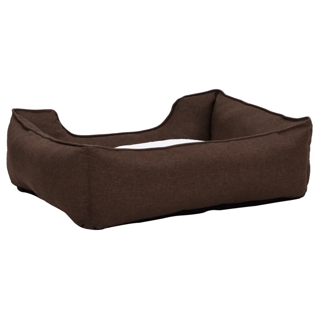 hondenbedlinnen look 65x50x20 cm fleece bruin en wit