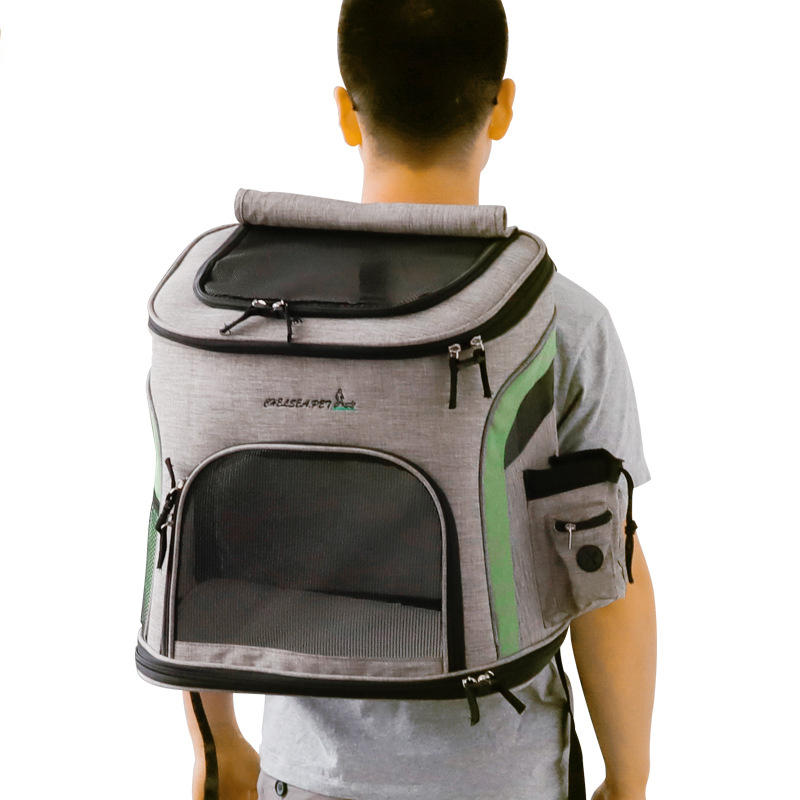 draagbare ademende mesh hoofd hond kat carrier rugzak dubbele schoudertas huisdier accessoires voor outdoor reizen
