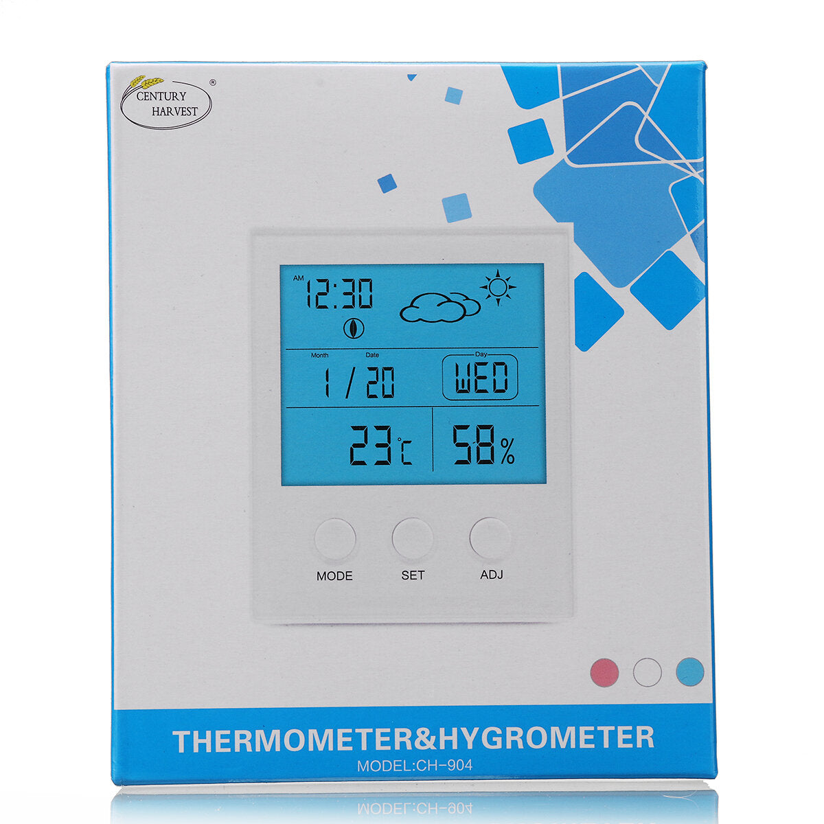 ch-904 thermometer hygrometer temperatuur vochtigheid tester backlight tijd datum kalender wekker