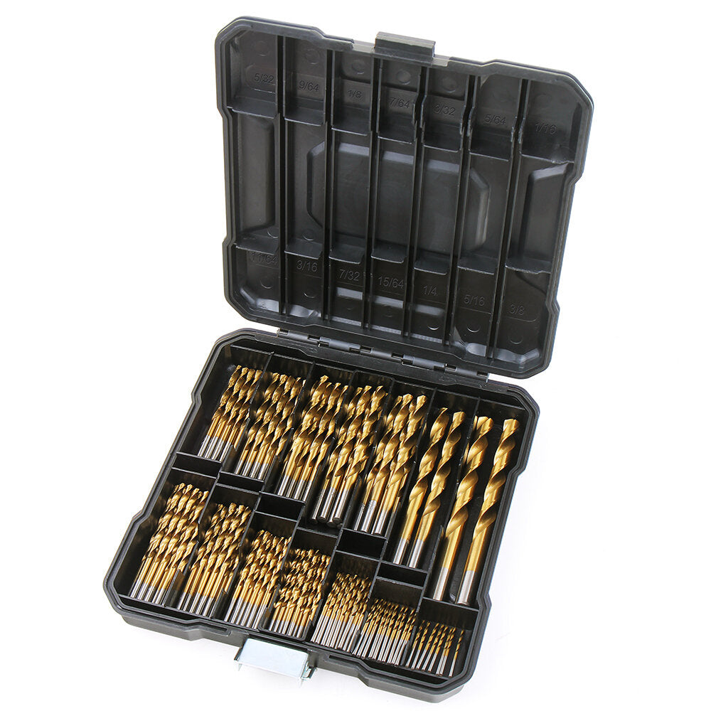100/130 stuks hss spiraalboor set titanium gecoate boren houtbewerking steenboor voor hout staal