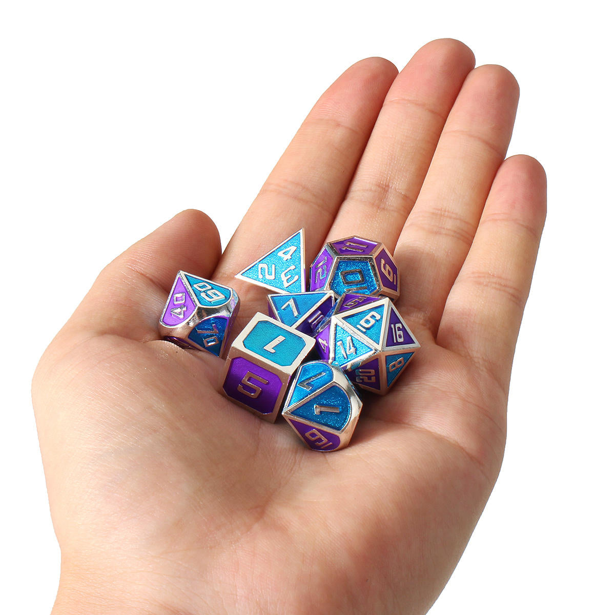 7 stuks polyhedral dices set voor dungeons dragons d20 d12 d10 d8 d6 d4 games + opbergzakjes tas
