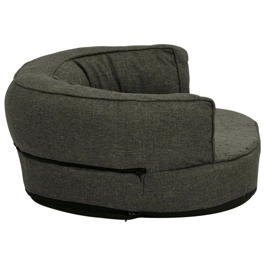 hondenmand ergonomisch linnen look 90x64 cm fleece donkergrijs