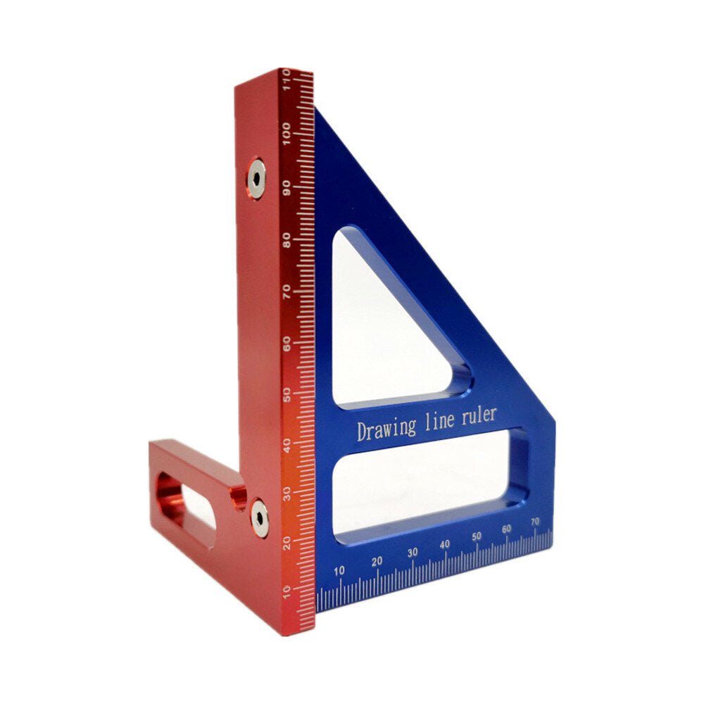 aluminium 45/90 graden houtbewerking vierkante gradenboog mijter driehoek tekening lijn heerser layout hoogtemeter: