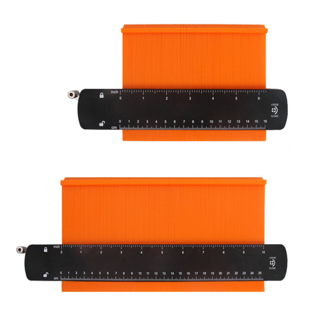 6/10 inch verbreden contour gauge duplicator profiel tool met slot legering rand vormgeven hout maatregel liniaal laminaat tegels gauge