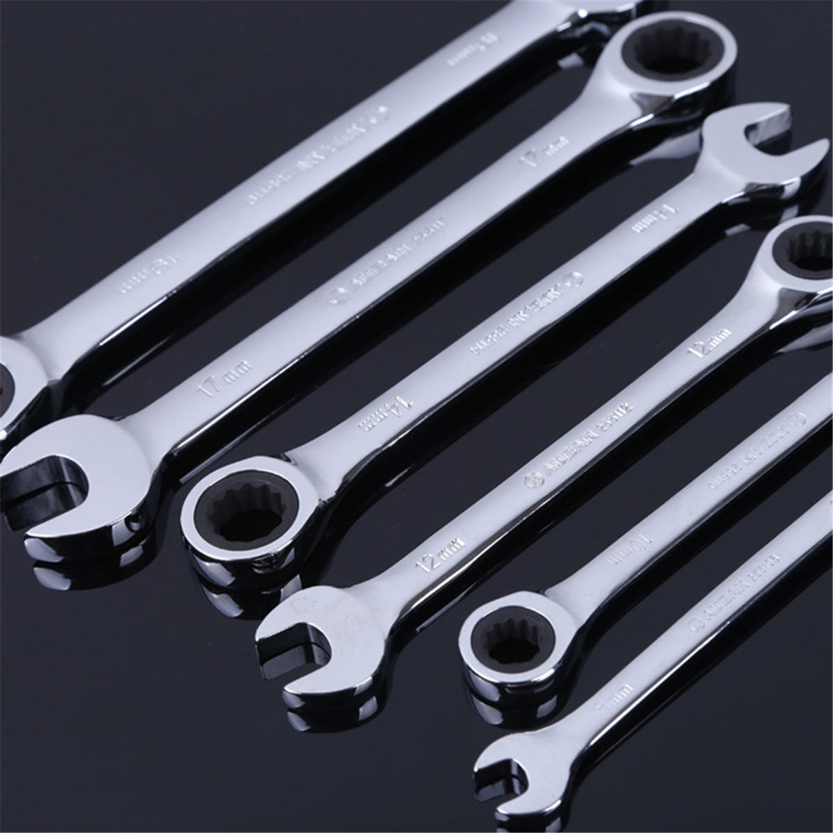 8-32mm staal zilver metrische steeksleutel steeksleutel ratel ring monteur