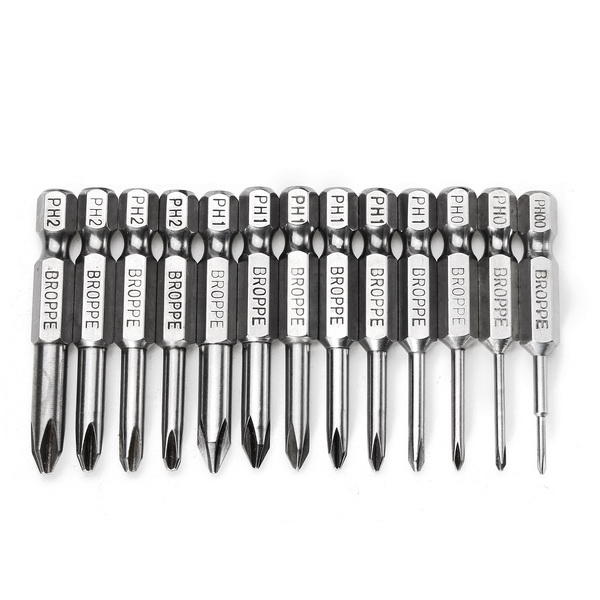 13 stuks 50mm magnetische lange hex shank cross head schroevendraaier bits