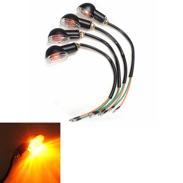 4 stuks mini cat eye turn light black voor honda suzuki ducati kawasaki