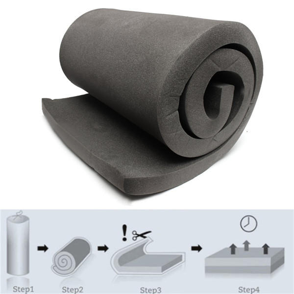 200x60x5cm zwart hoge dichtheid zitting schuimrubber vervanging bekleding kussen schuim