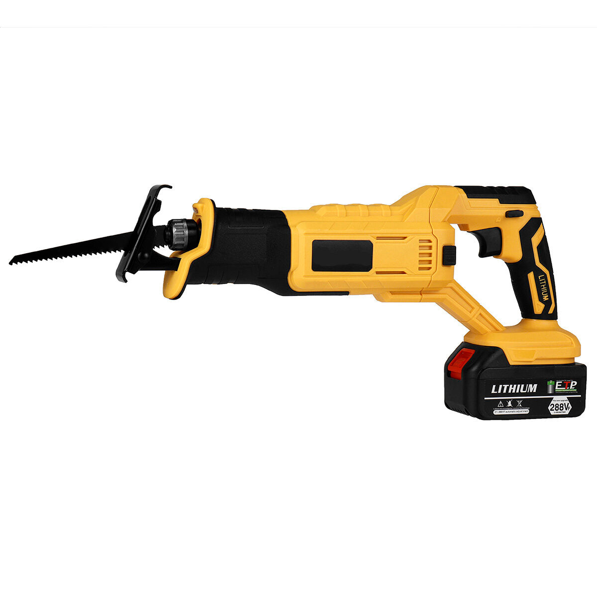 288vf draadloze elektrische reciprozaag variabele snelheid metaal hout snijgereedschap w / geen / 1/2 stuks batterij & 4 messen