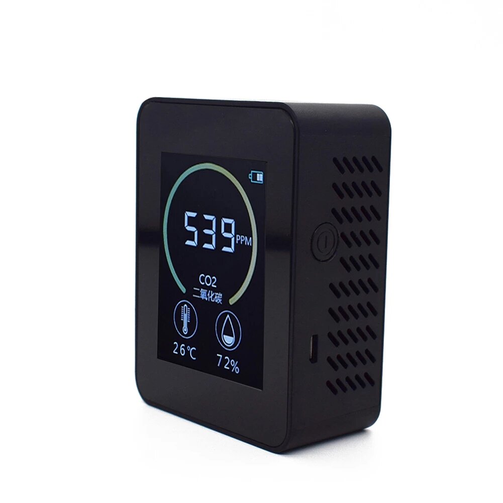 k02 huishoudelijke luchtkwaliteit detector co2 meter multifunctionele c02 temperatuur vochtigheid tester lcd-scherm met achtergrondverlichting