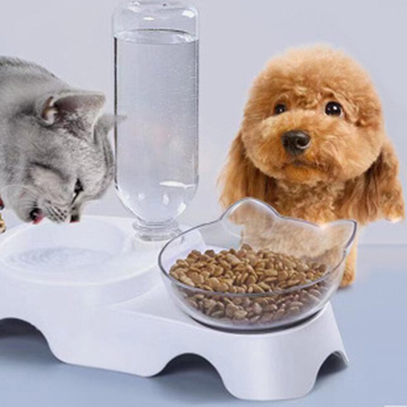 15 graden verhoogde voerbak voor katten kattenvoer watervoeder plastic gekantelde verhoogde kom voor huisdierenverzorging