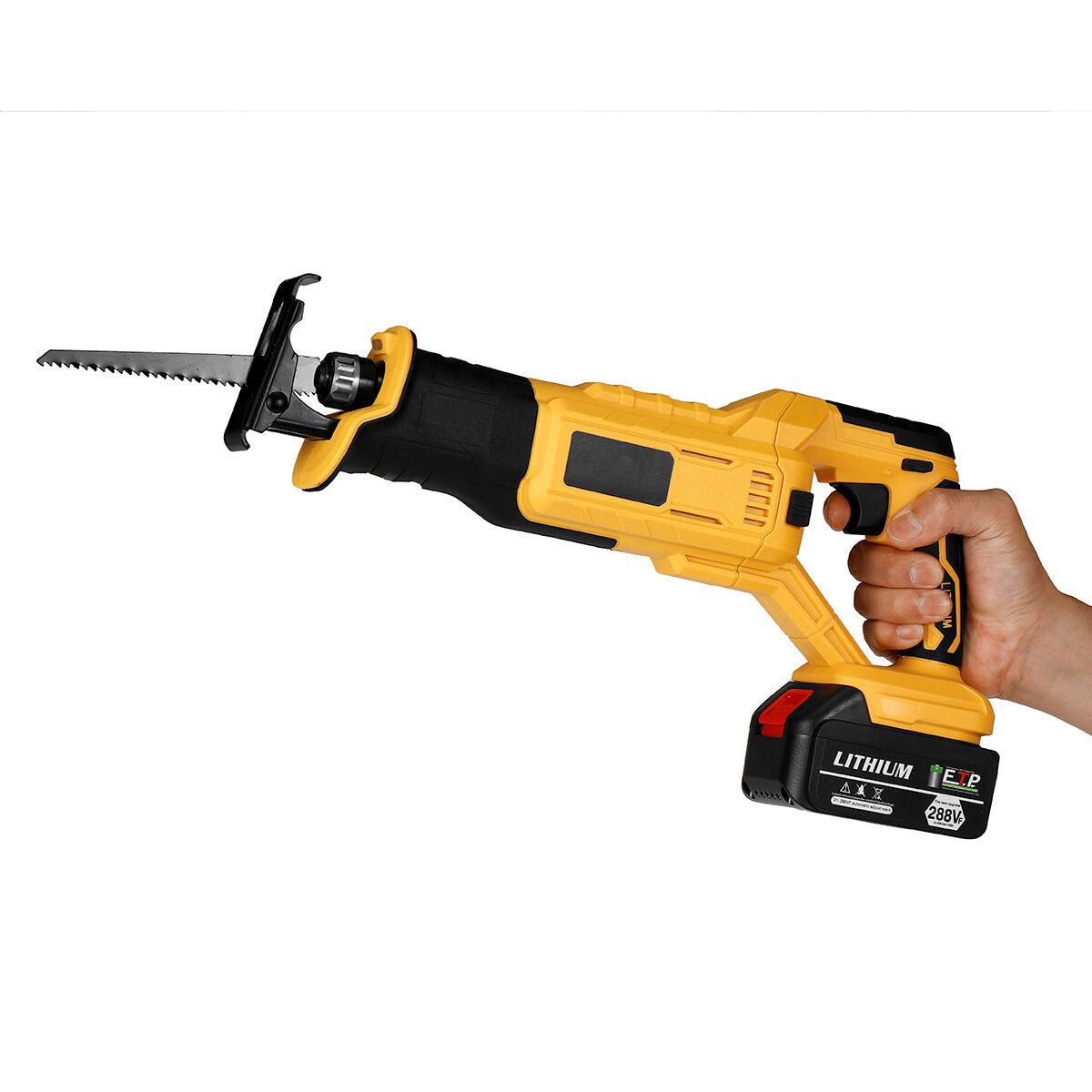 288vf draadloze elektrische reciprozaag variabele snelheid metaal hout snijgereedschap w / geen / 1/2 stuks batterij & 4 messen