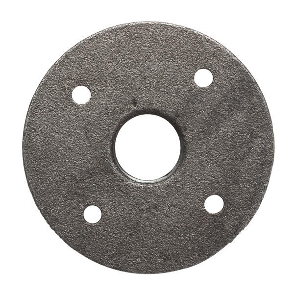 1 inch versterkte zwarte flens ijzeren pijp vloer fitting sanitair schroefdraad flens