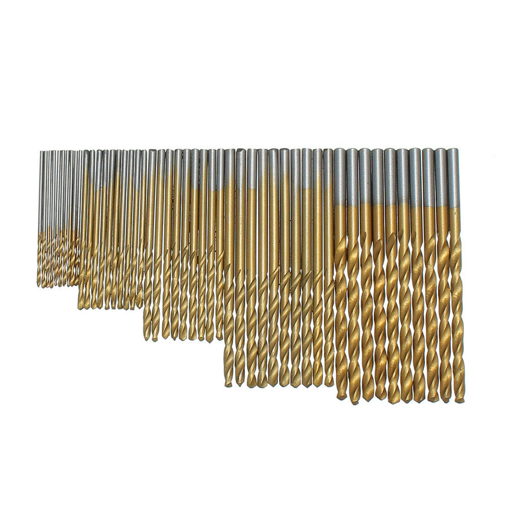 50 stuks 1/1.5/2/2.5/3mm hss titanium coated spiraalboren snelstaal boor set