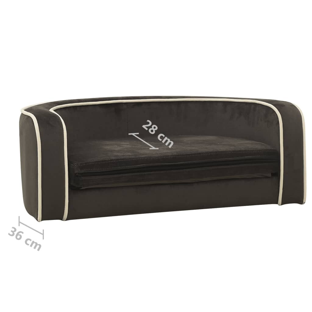 hondensofa opvouwbaar 73x67x26 cm pluche donkergrijs
