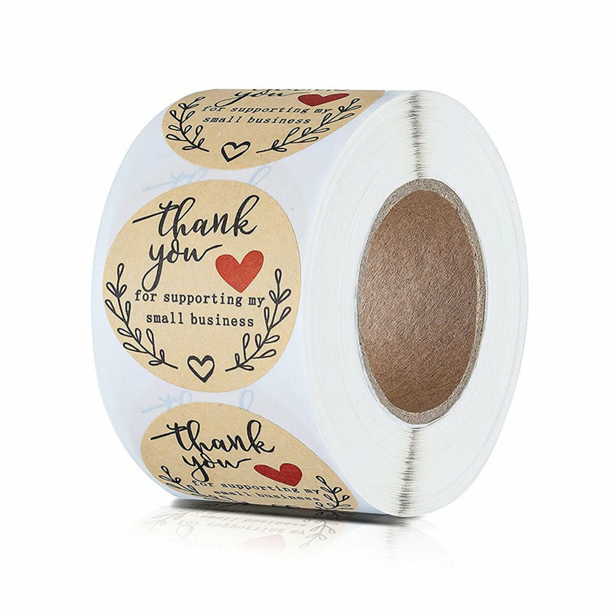 500 stuks / rol 25mm dank u ronde sticker bruiloft bloem cadeau zelfklevende label