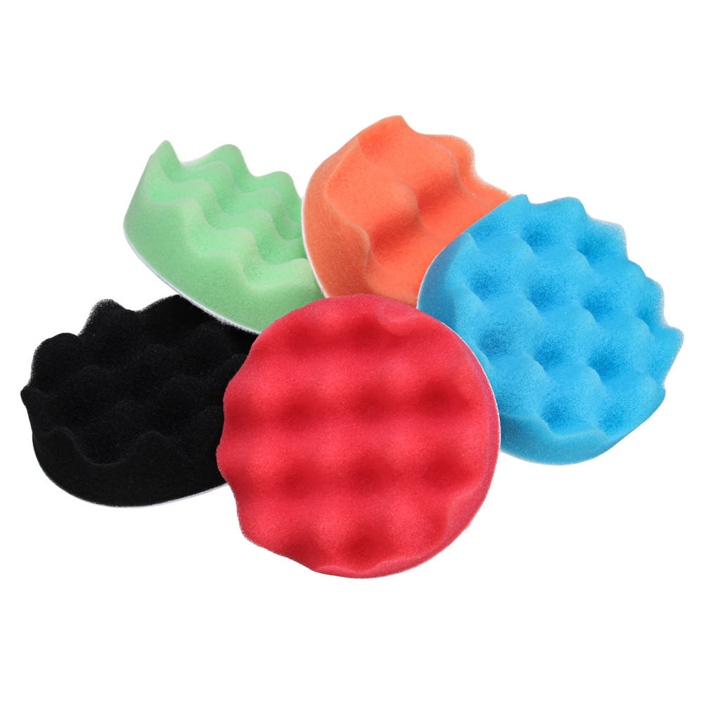 5 stuks 4 inch 5 inch spons schuim polijstpad waxen buffing matten polijstmachine kit: