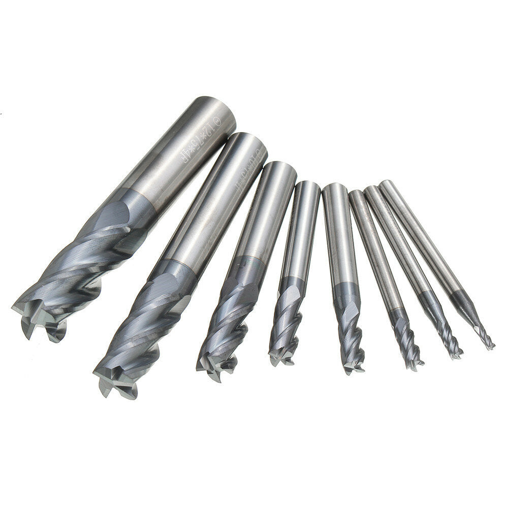 8st 2-12mm 4 fluiten carbide frees set wolfraamstaal frees cnc tool