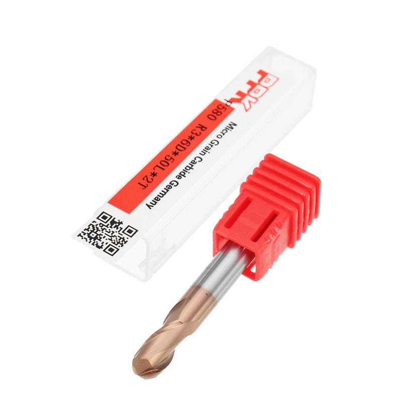 r0.5-3mm 2 fluiten kogelneus hrc58 altin coating freesfrees wolfraamcarbide cnc-gereedschap