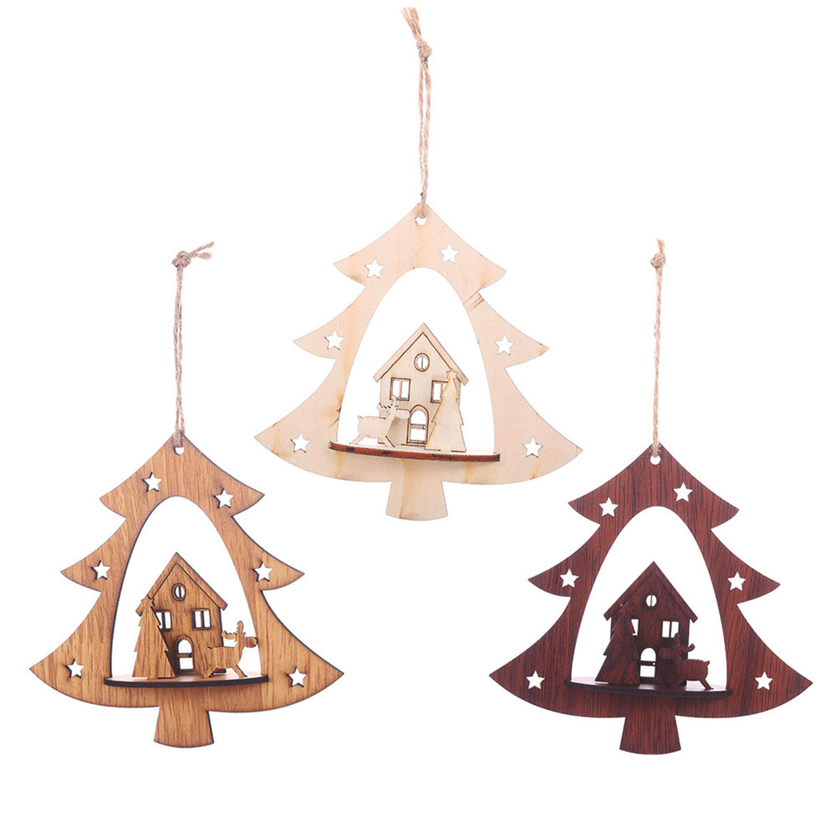 kerstboom ambachten houten ornamenten decor thuis feestdecoratie geschenken