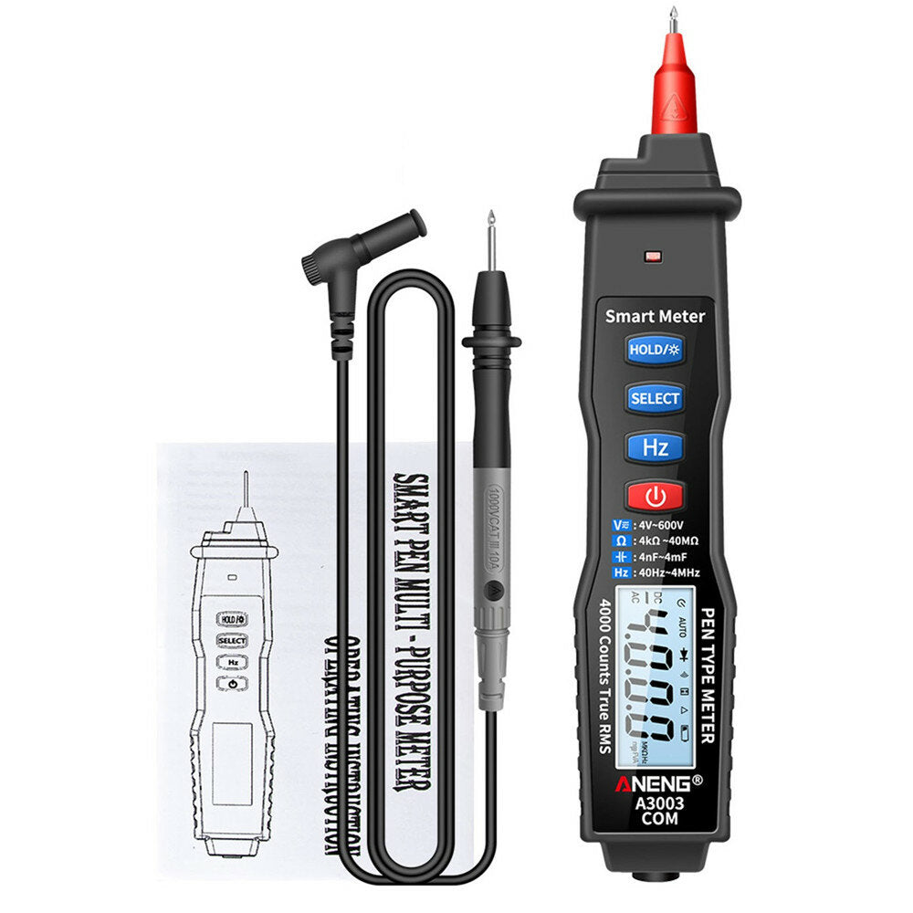 aneng a3003 digitale pen multimeter professionele 4000 telt slimme meter met ncv ac / dc spanning weerstand capaciteit testers
