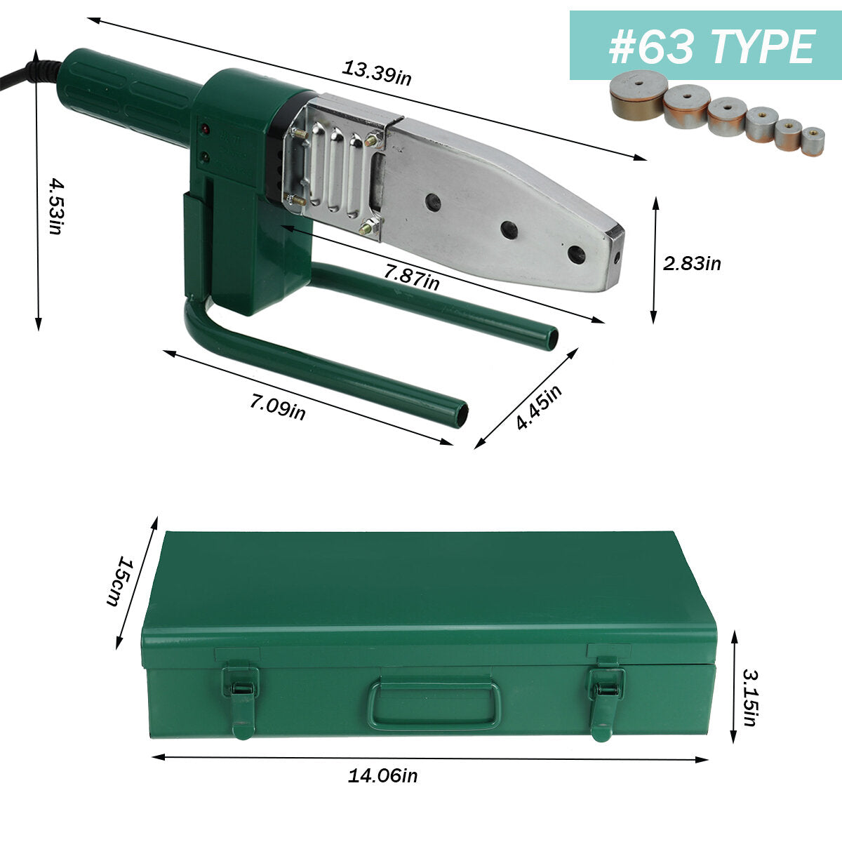 220v 4 slots elektrische pijp lasmachineverwarming tool head setvoor ppr pb pe plastic