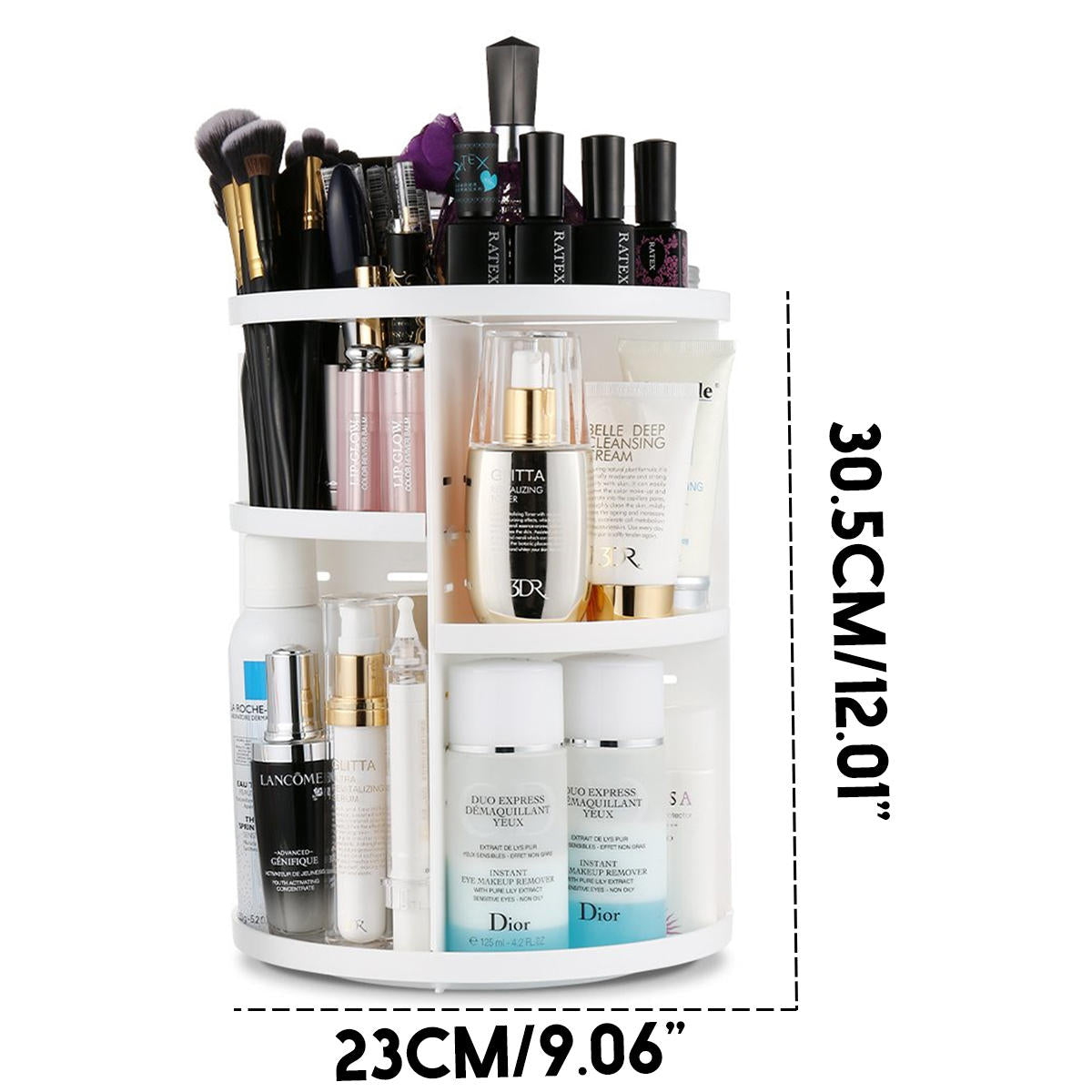 360 graden roterende make organizer box transparant acryl borstel houder sieraden make organizer cosmetische schoonheid opbergdoos