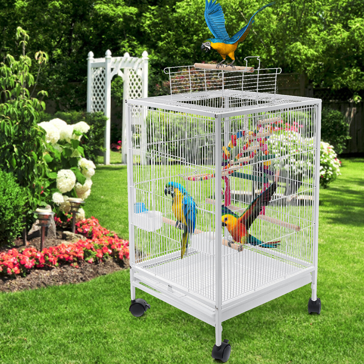 vogelkooi 45.6x45.6x86 cm voor valkparkieten afrikaanse grijze quaker zon parkieten groene wang conures duiven papegaai