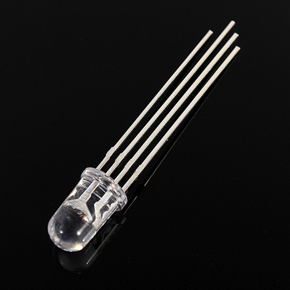 50 stuks 5mm full-color led rgb gemeenschappelijke anode vier voeten transparant hoogtepunt kleur licht 5mm diode colorful