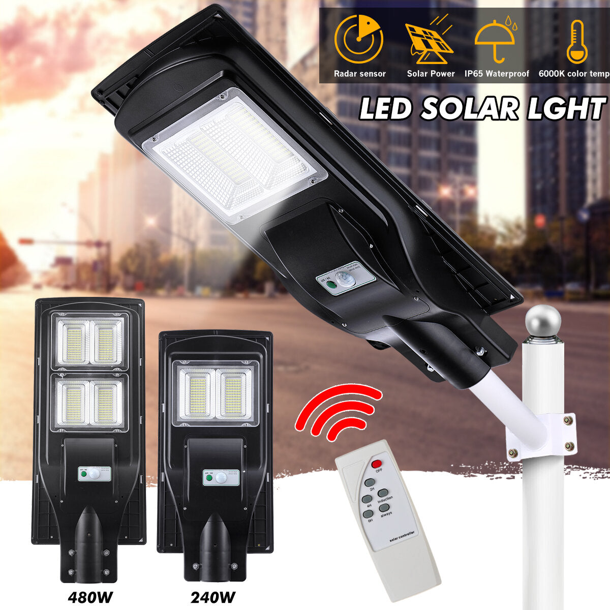 234/468 led-straatverlichting buiten op zonne-energie beveiligingslich ...