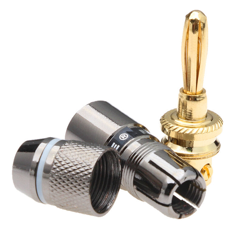 50-90va vergulde mannelijke connector 8/12 stuks audio luidsprekerkabel draad banana plug jack