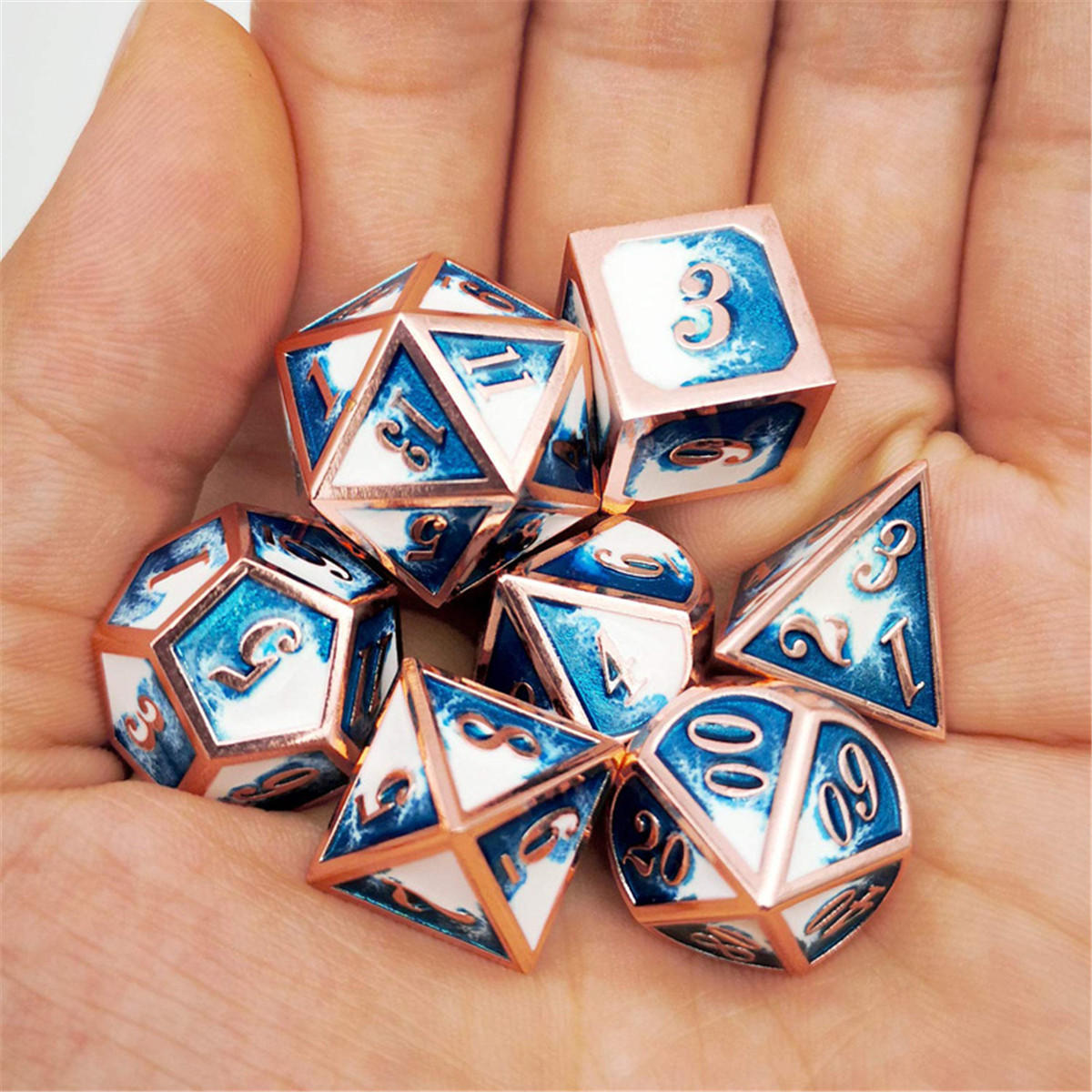7 stuks polyedrale dobbelstenen zinklegering dobbelstenen set zware dobbelstenen voor rollenspel game dobbelstenen set: