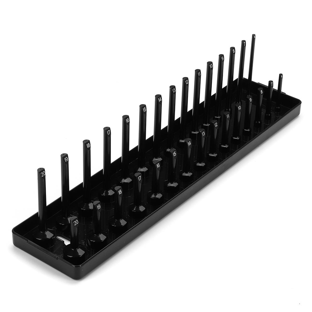 30 slot 3/8 inch metric socket rack opslag rail lade houder plank organizer machines onderdelen