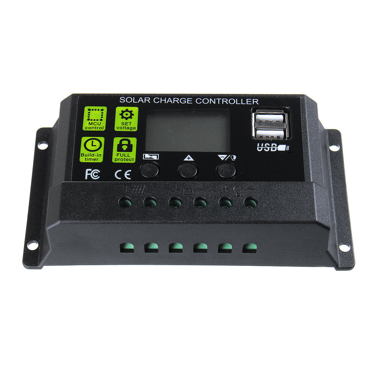 pwm 10a 12v/24v auto zonnepaneel solar laadregelaar batterij oplaadadapter lcd usb