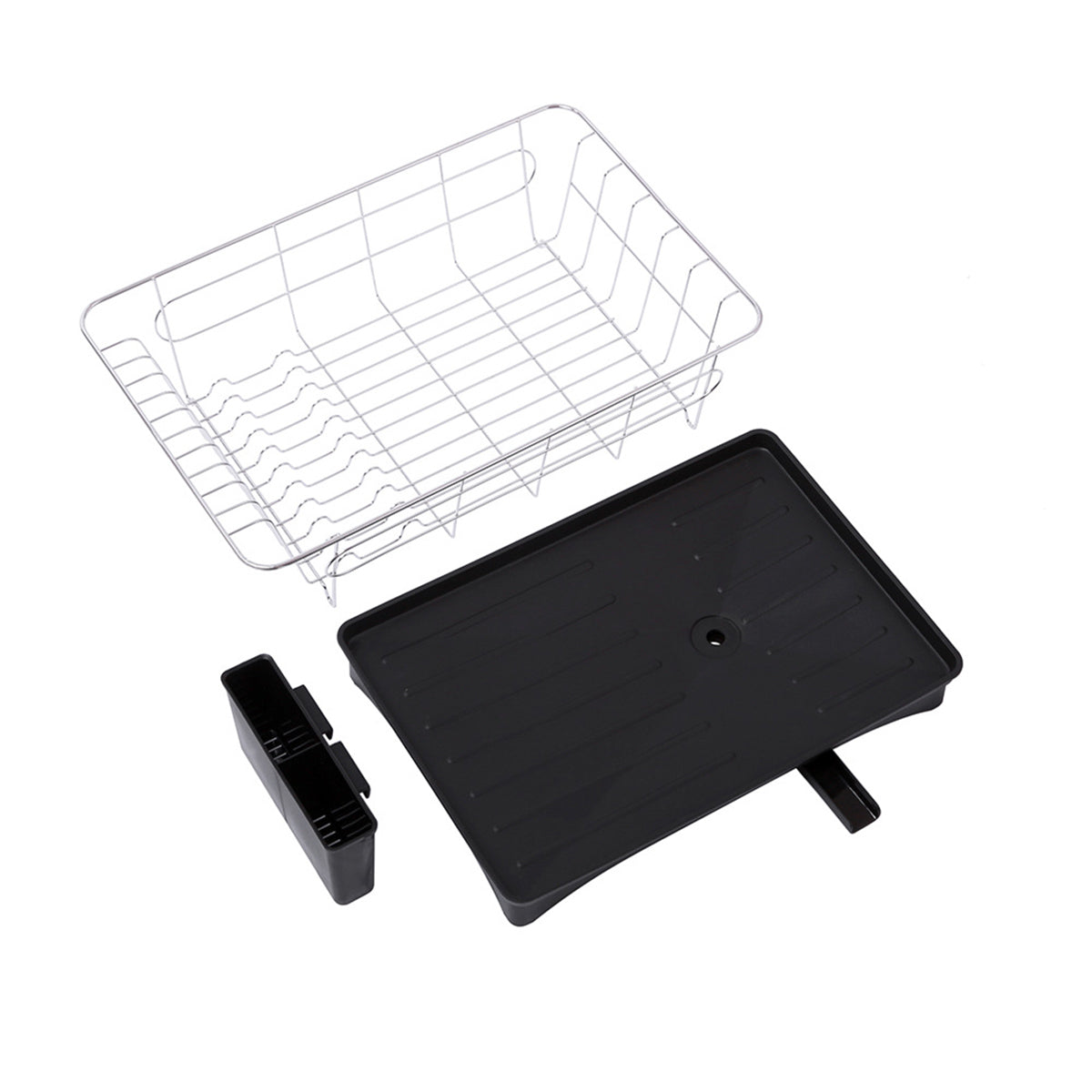 Point-Virgule afdruiprek voor vaat uit metaal, organizer voor keuken, zwart, 48x32x8.5cm