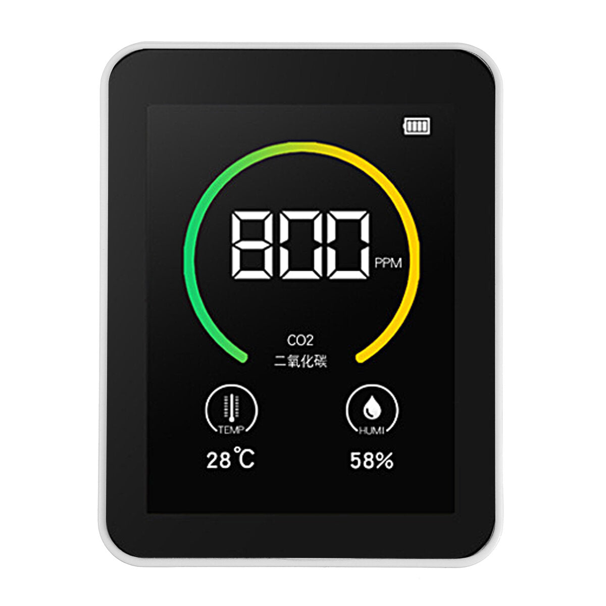 gas co2 sensor detector luchtkwaliteit monitor analyzer w / temperatuur vochtigheid display