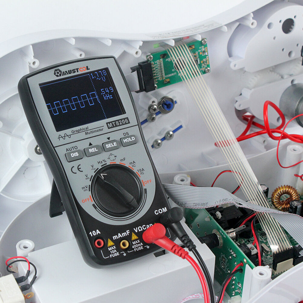 mt8206 2-in-1 intelligente digitale oscilloscoop-multimeter met analoog staafdiagram