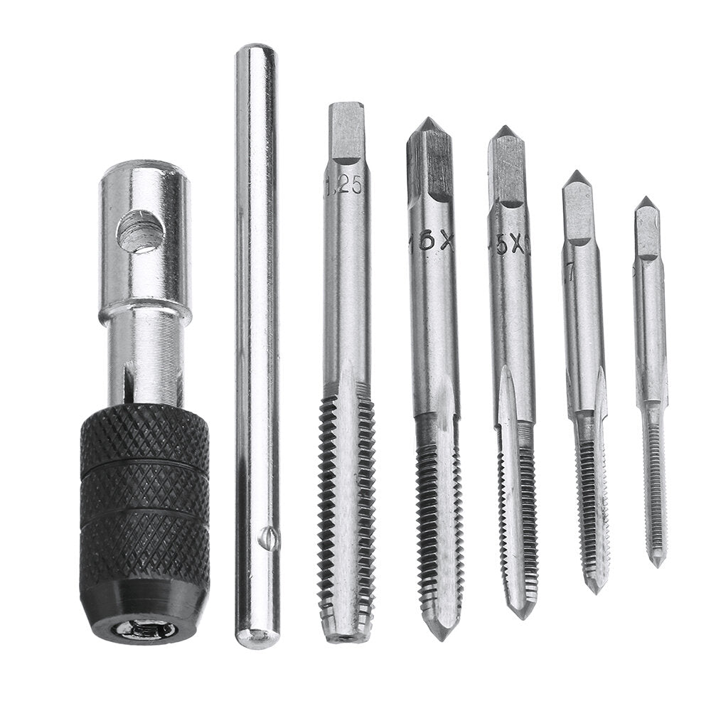 6 stuks m3-m8 tap boor set t handvat ratel tap wrench machinist tool met schroef tap hand