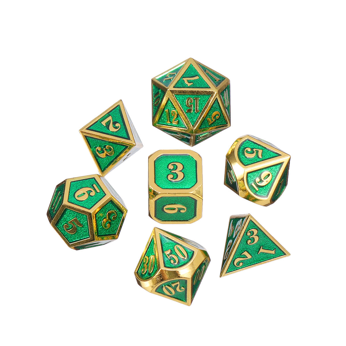 7 stuks zware metalen polyhedral dobbelstenen set meerzijdige dobbelstenen antieke rpg rollenspel dobbelstenen