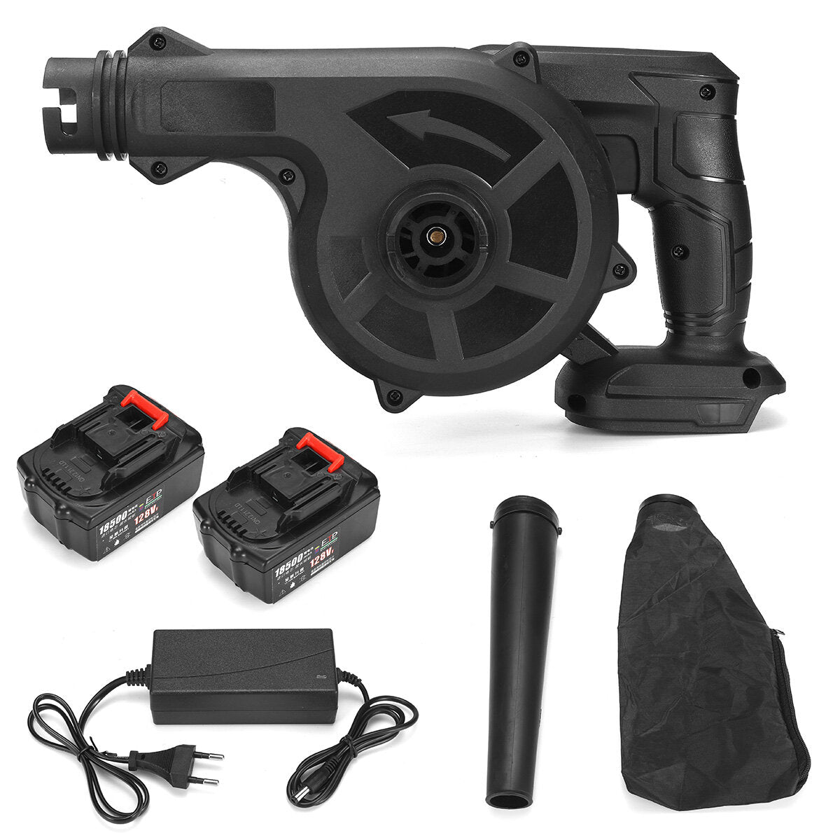 2 in 1 draadloze elektrische luchtblazer en afzuiging handheld bladstofafscheiderreiniger met geen / 1pc / 2pcs-batterij