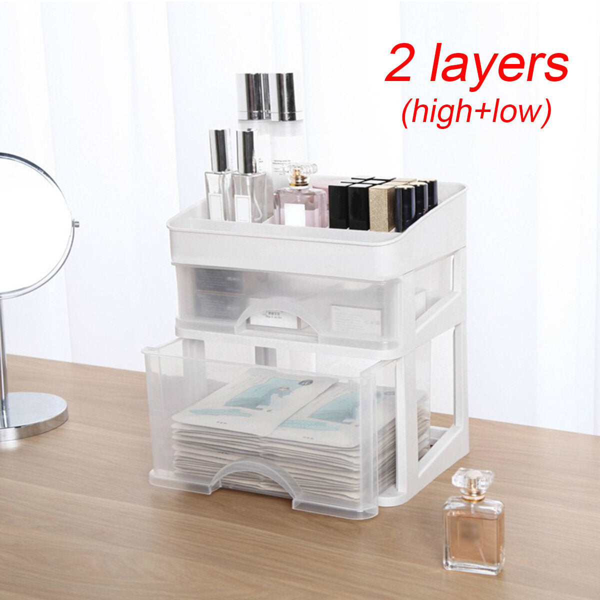 plastic cosmetische lade make-up organizer opbergdoos container houder desktop met lade