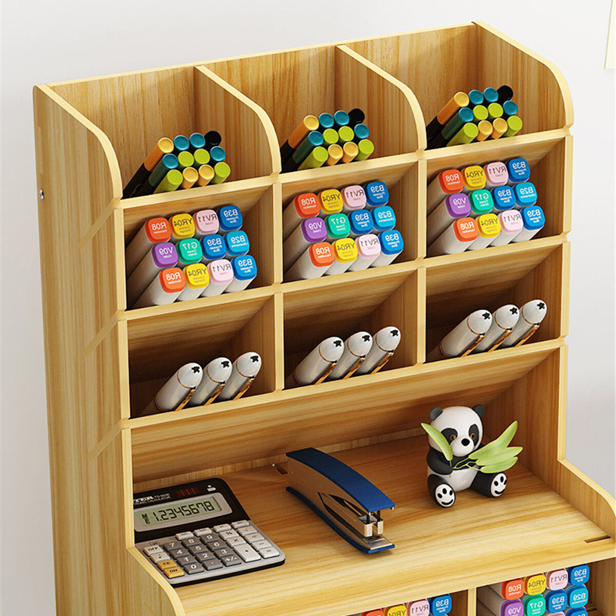 pennenhouder houten potloodopslaghouder studie home office case rack lade