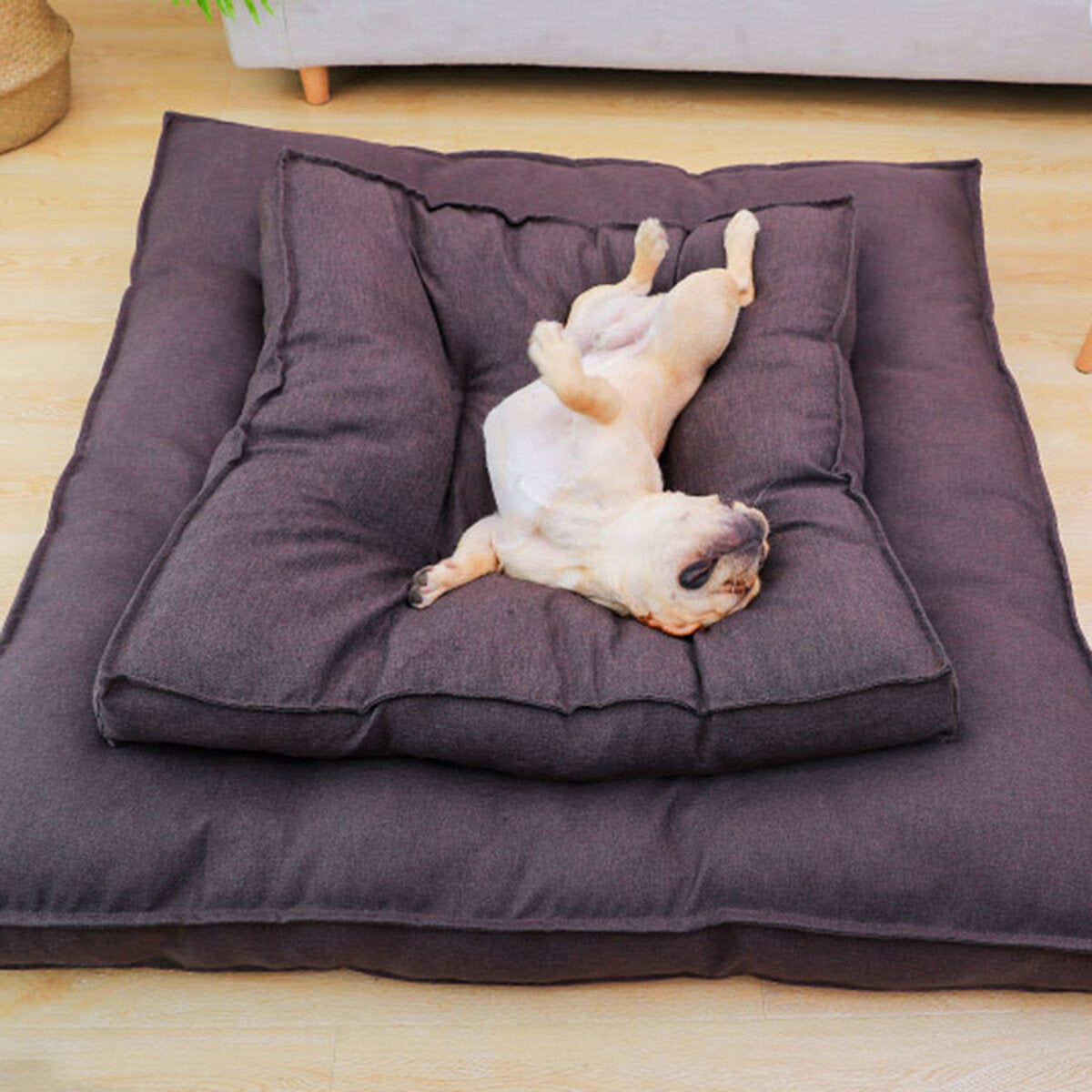 huisdier kalmerende bed soft warm kat hondenhuis kleine grote wasbare mat afneembare puppy benodigdheden 120x120x12cm