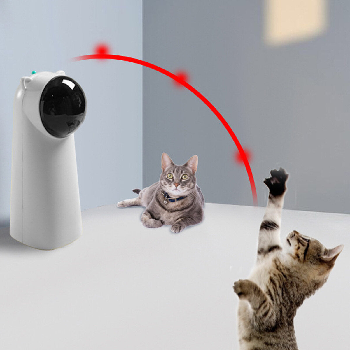 usb automatische kat speelgoed teaser interactieve smart plagen huisdier 5 hoeken 2-gears led laser grappige handheld modus elektronische huisdier