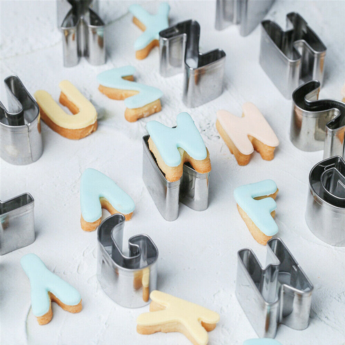 26 stuks dhz alfabet letters cookie biscuit cutters set cakevorm decoreren