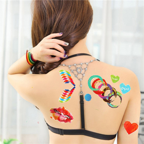 waterdichte graffiti tattoo sticker tijdelijke tattoos veelkleurige vinger inkt schilderen verwijderbaar