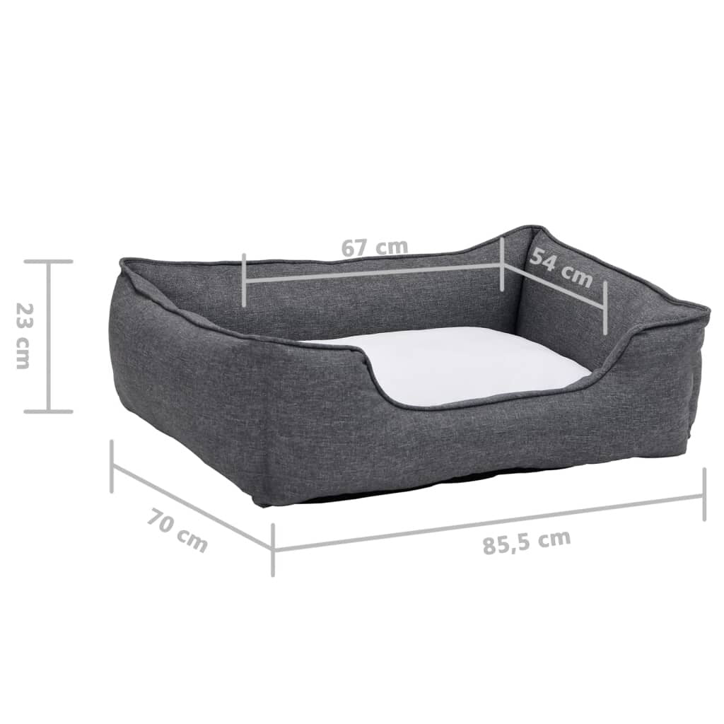 hondenbedlinnen look 85.5x70x23 cm fleece grijs en wit