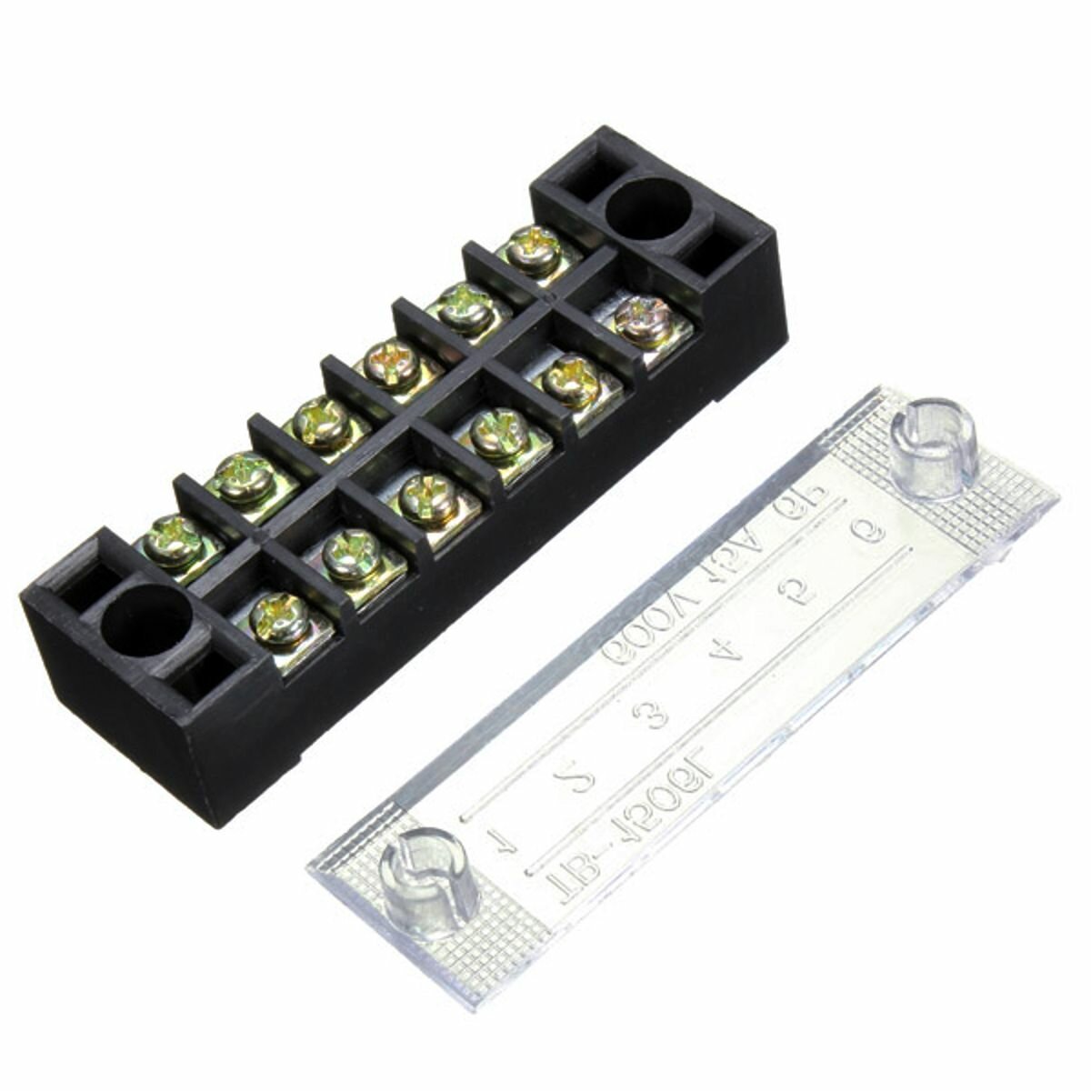 600v 15a 6 positie dubbele rijwiel barrière blok schroef terminal strip panel