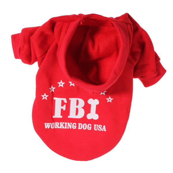 fbi pet honden kat katoen hoodie trui jas met hoed